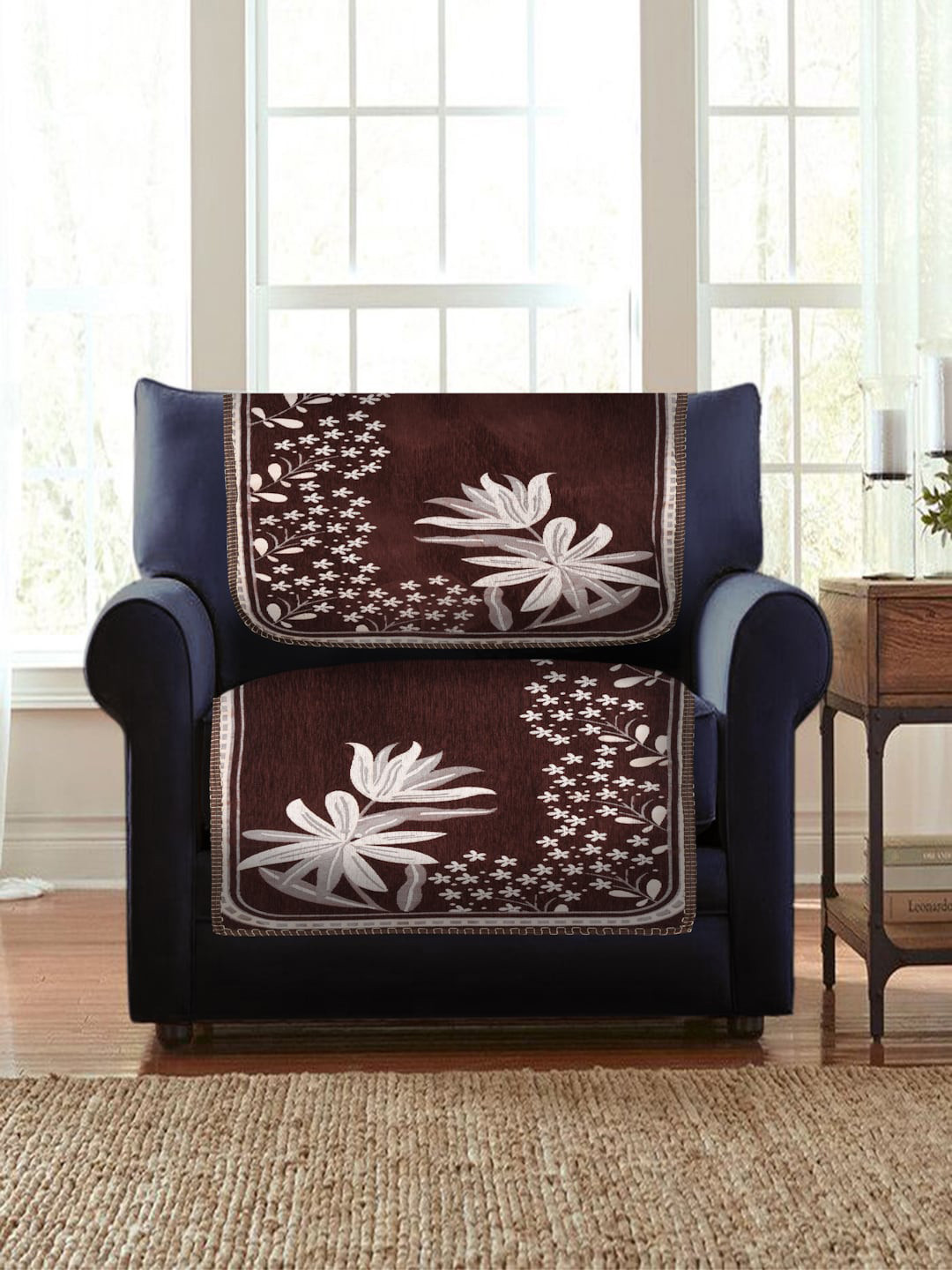 

MULTITEX Set of 10 Brown Jacquard 5 Seater Sofa Covers