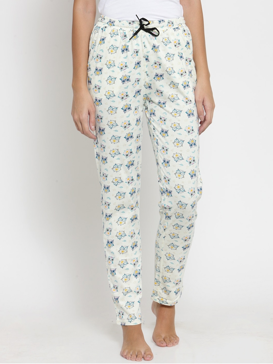 

Boston Club Women Yellow & Blue Printed Pure Cotton Lounge Pant