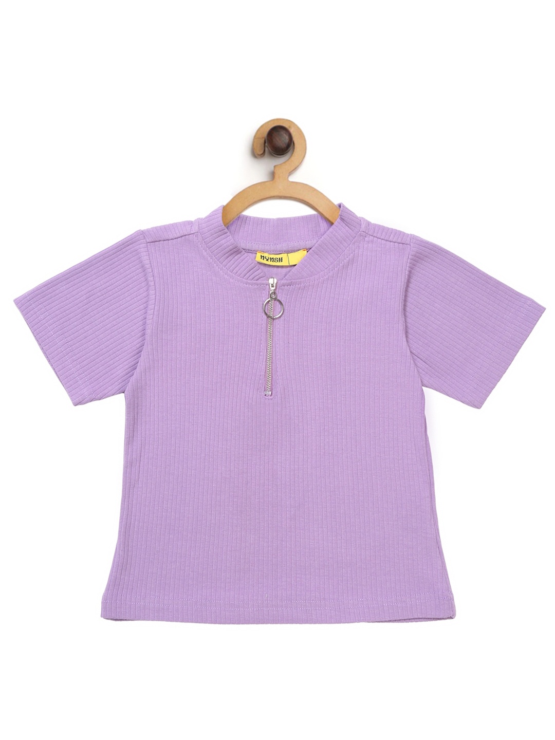 

NYNSH- PlusS Kids Girls Lavender Cotton Henley Neck T-shirt