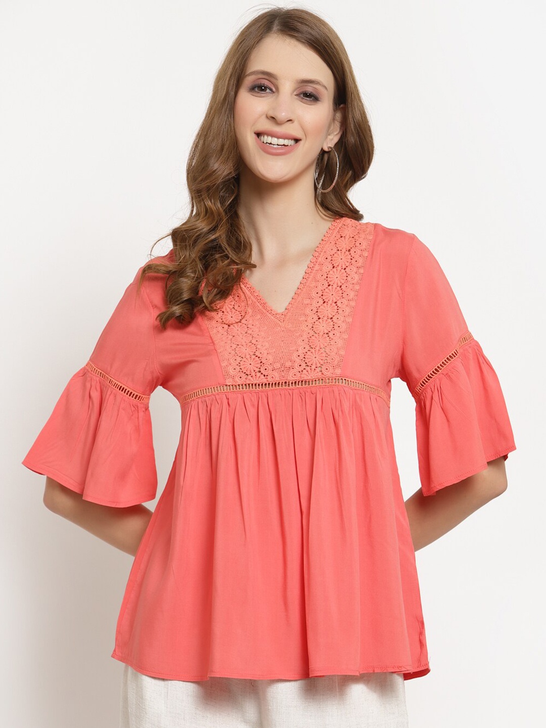

Westwood Peach-Coloured Empire Top