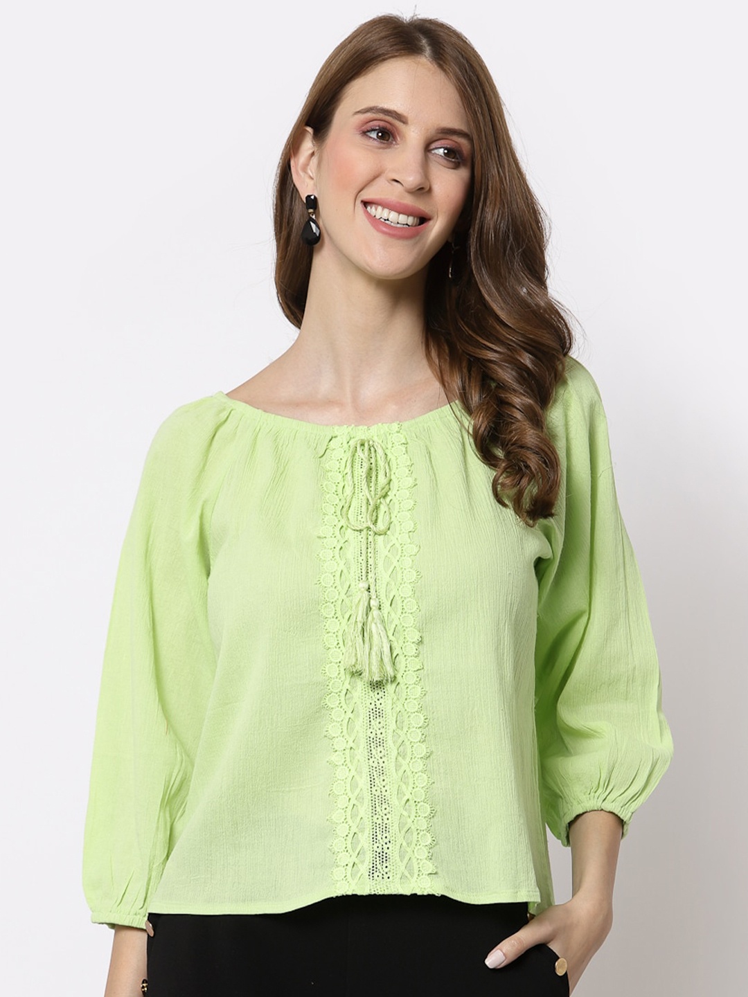 

Westwood Green Tie-Up Neck Top