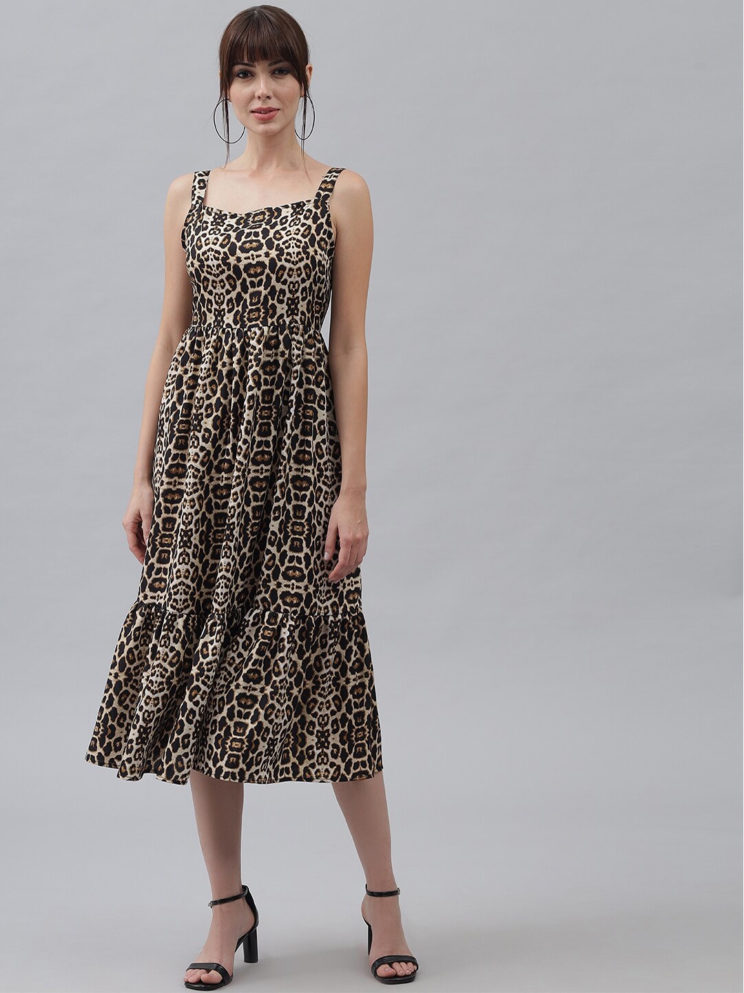 

emeros Champagne Animal Crepe Midi Dress