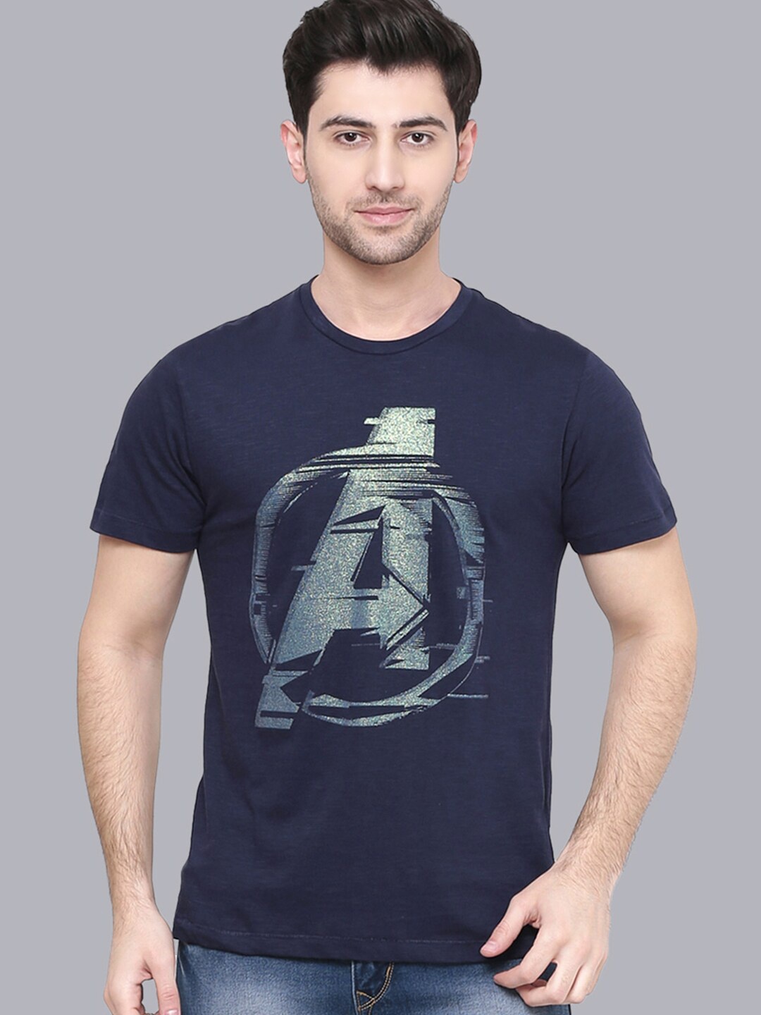 

Free Authority Men Blue Avengers Printed T-shirt