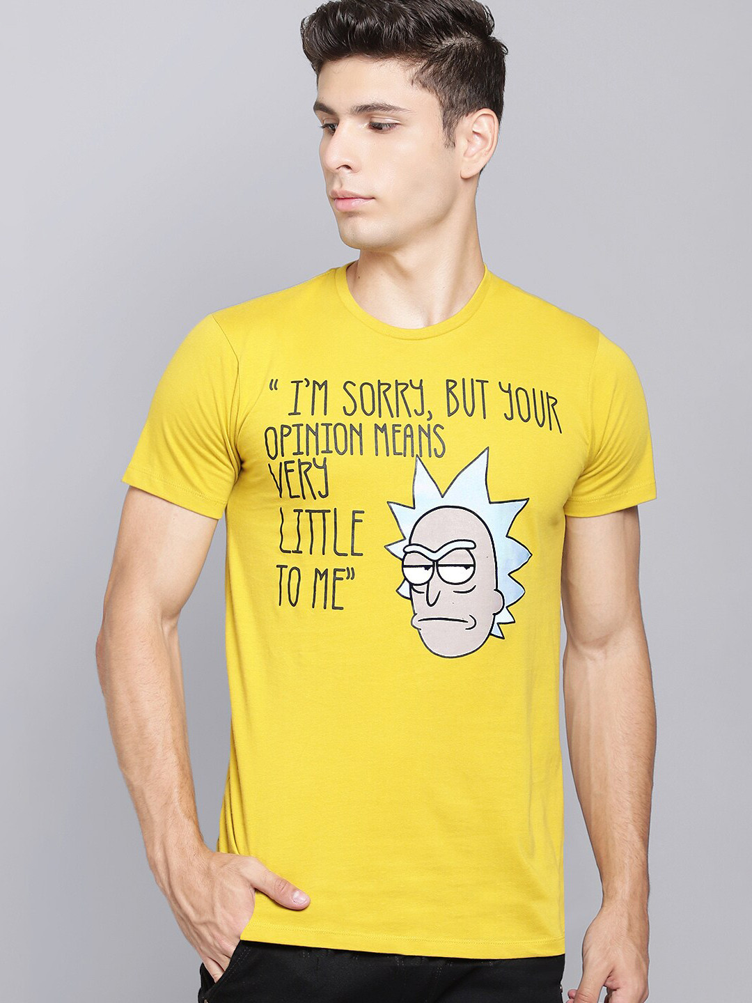 

Free Authority Men Yellow Rick & Morty Featured Tshirt