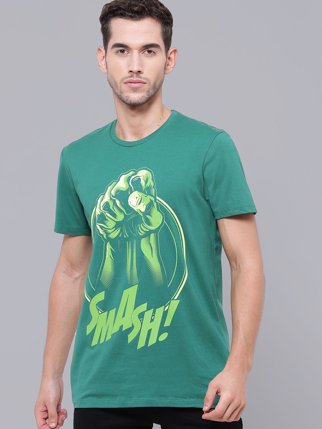 

Free Authority Men Green Hulk Featured Halfsleeve T-shirt