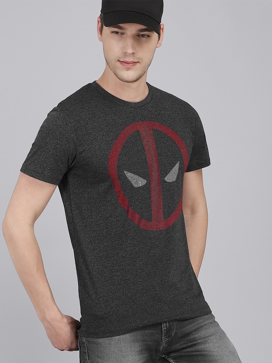 

Free Authority Deadpool Printed Tshirt For Men, Grey