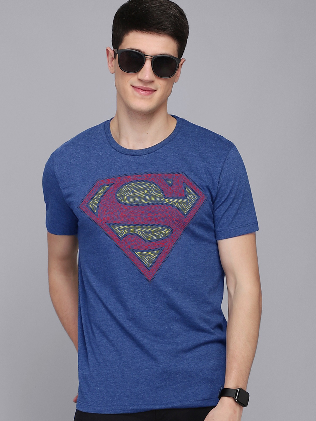 

Free Authority Men Blue Superman Printed T-shirt