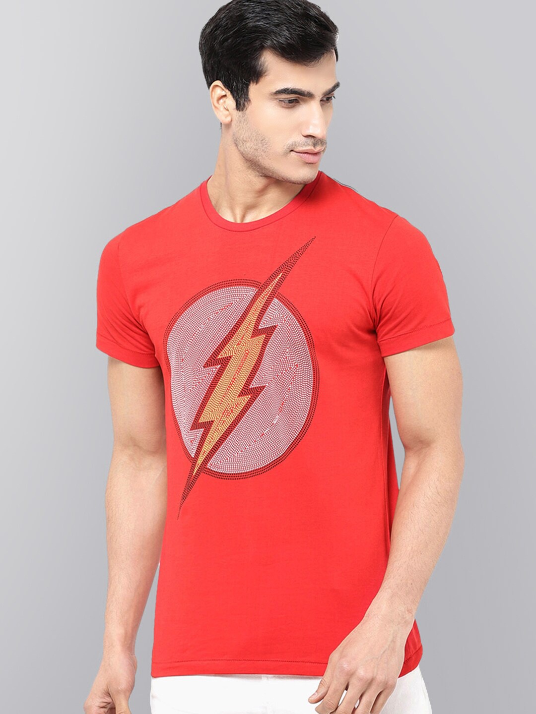 

Free Authority Men Red Flash Featured Halfsleeve T-shirt