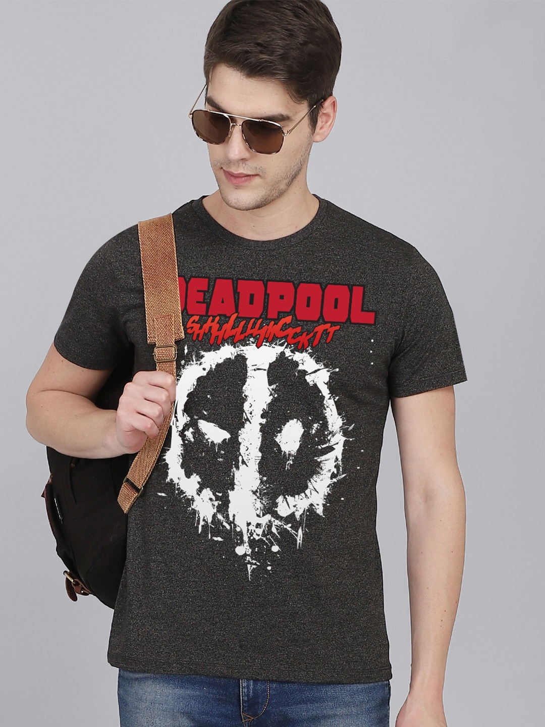 

Free Authority Men Grey Deadpool Featured Tshirt T-shirt