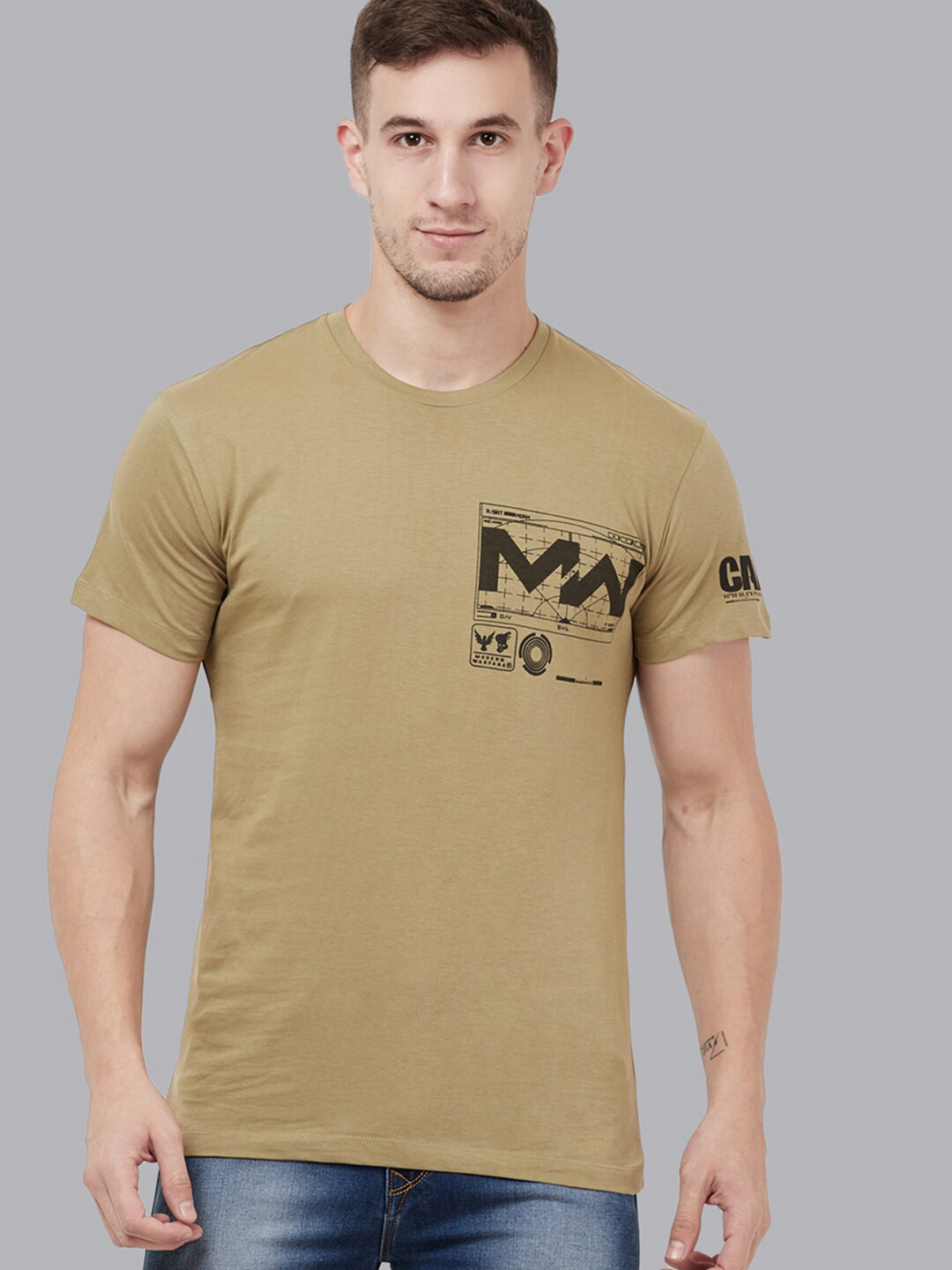 

Free Authority Men Call Of Duty Printed Tshirt, Olive