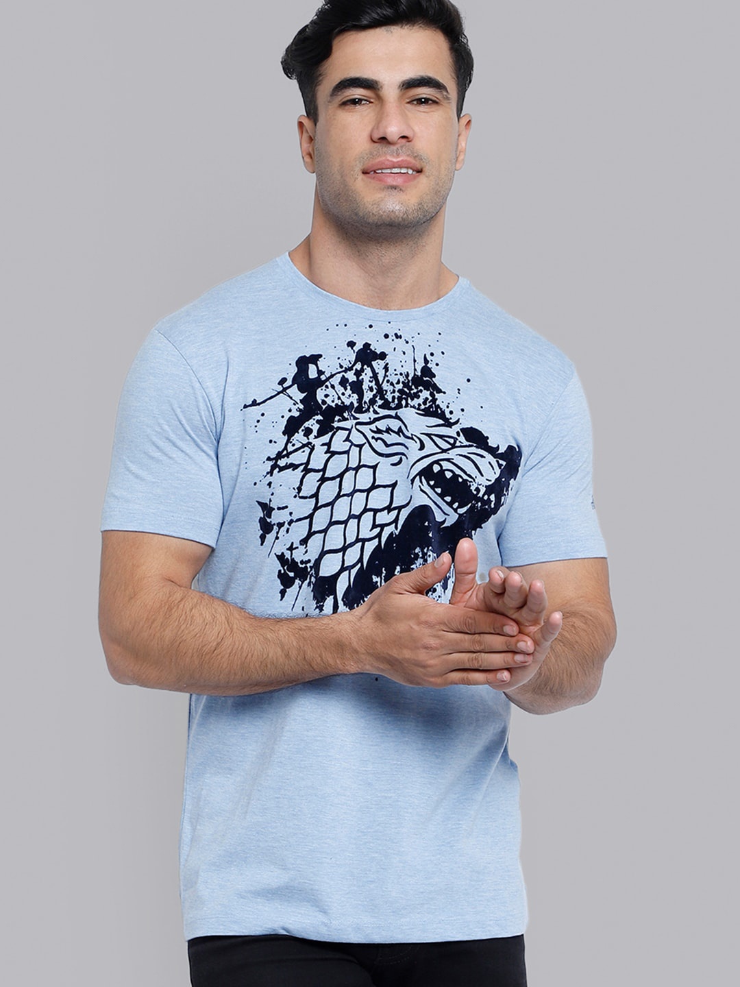 

Free Authority Men Blue Game Of Thrones Featured Halfsleeve T-shirt