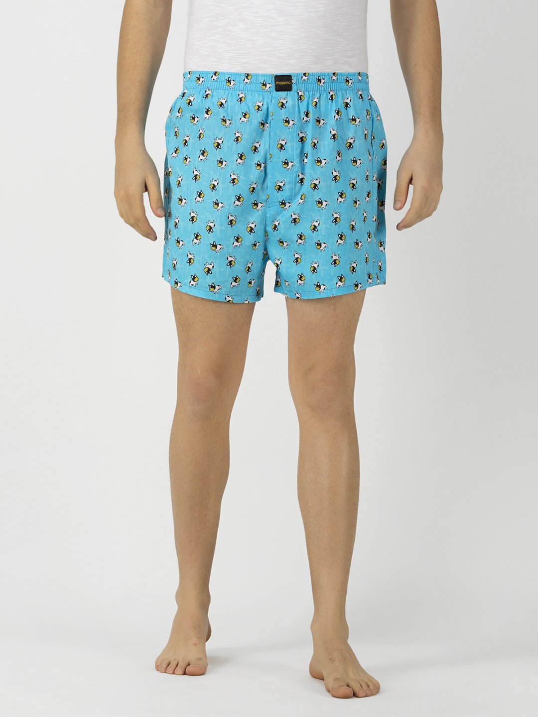 

Mojama Men Blue & White Printed Lounge Shorts