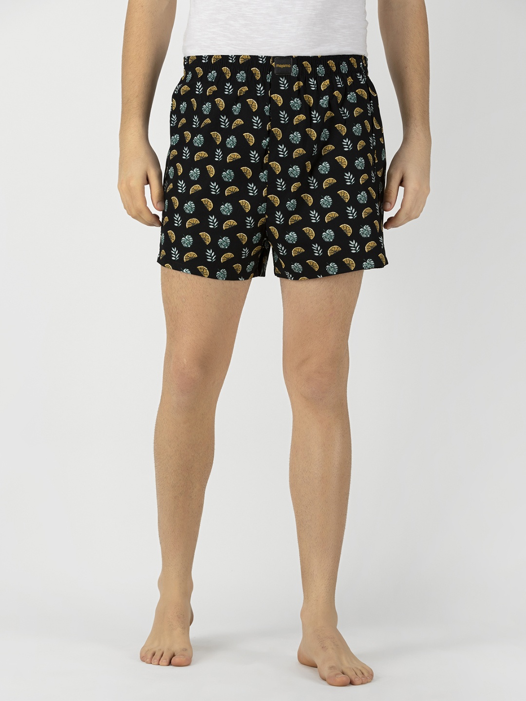 

Mojama Men Black & Blue Printed Lounge Shorts