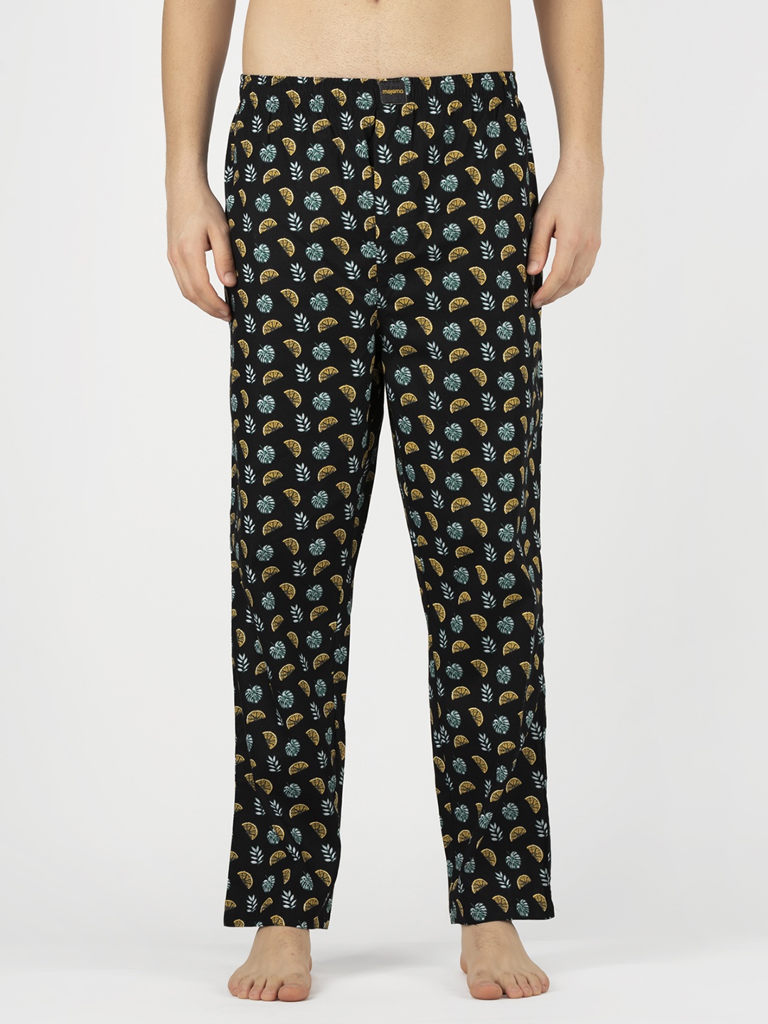

Mojama Men Black Printed Cotton Lounge Pants