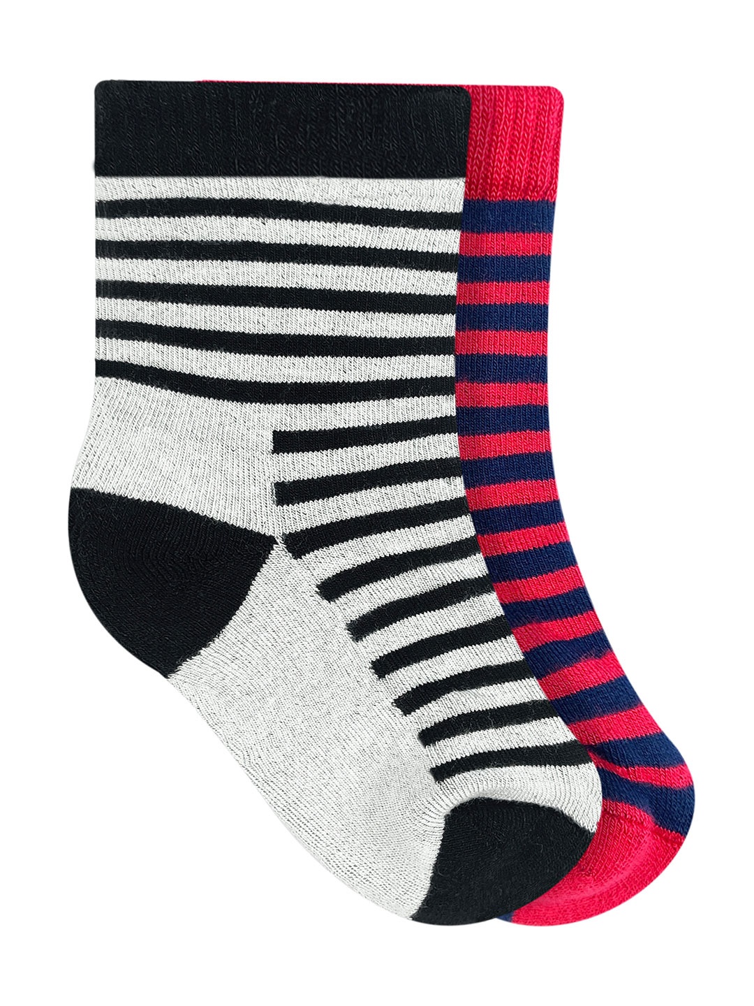 

Heelium Kids Pack Of 2 Striped Bamboo Calf-Length Socks, Black