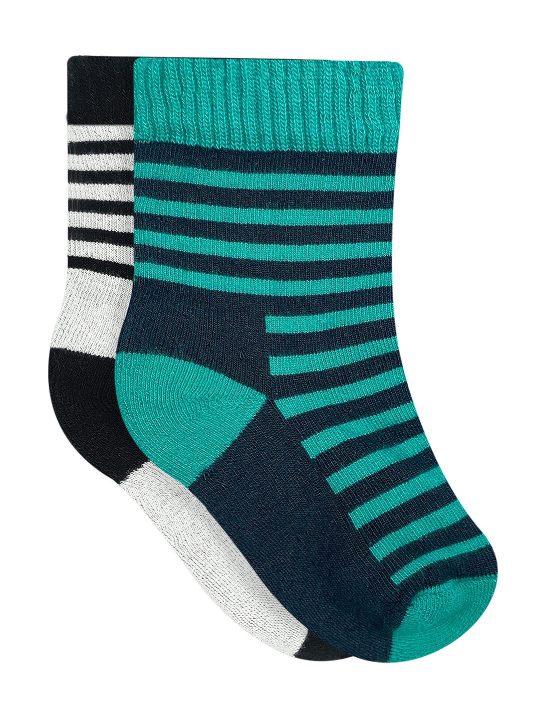 

Heelium Kids Pack Of 2 Striped Ankle Length Socks, Black