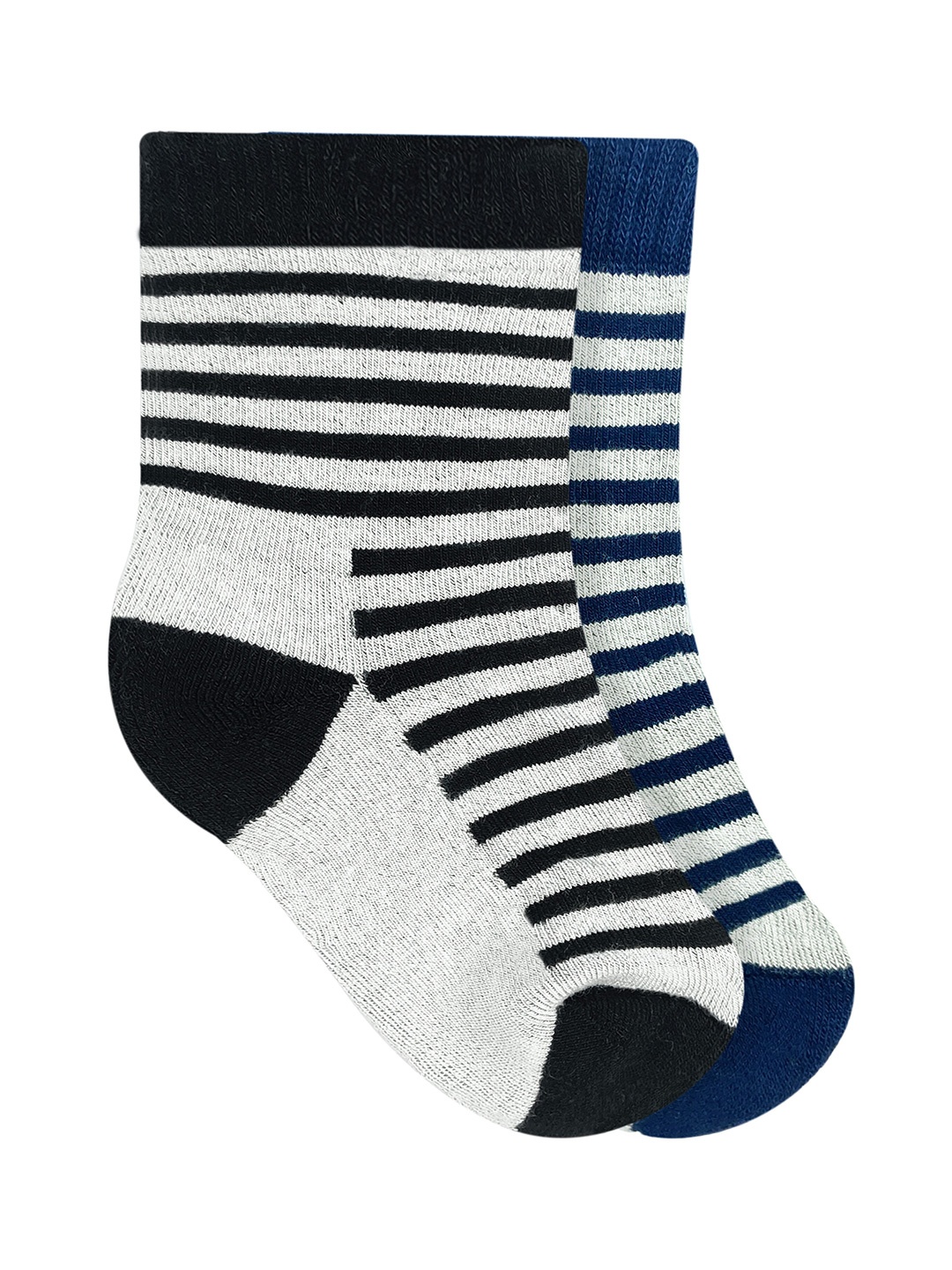 

Heelium Kids Pack of 2 Striped Calf Length Socks, Black