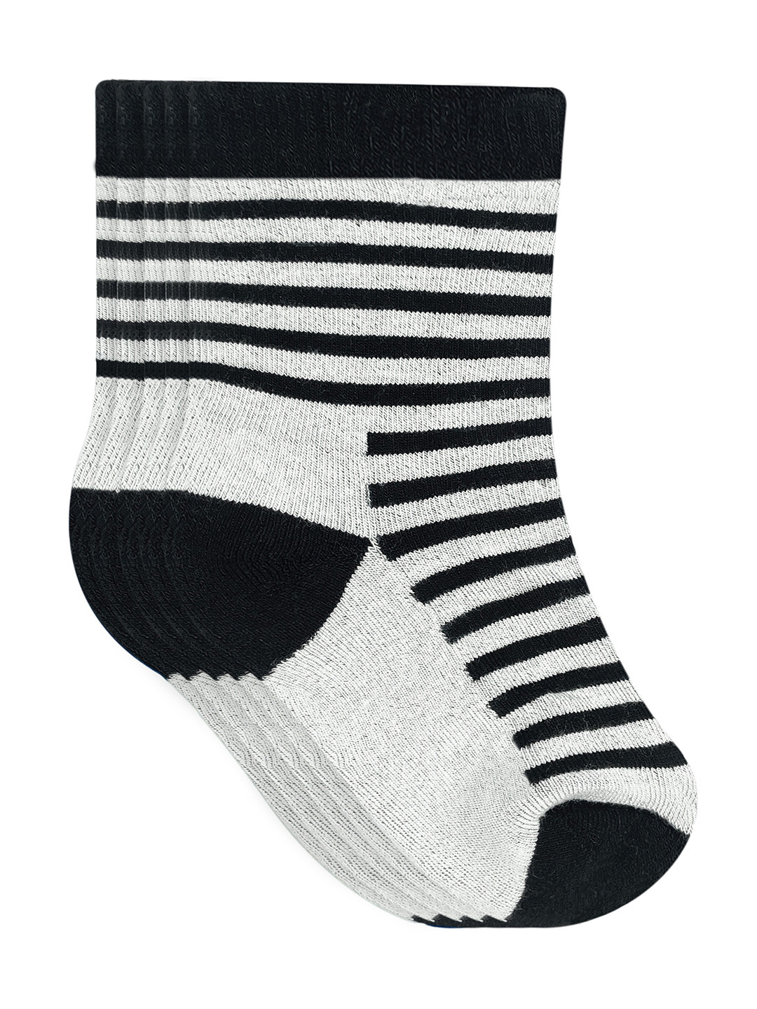 

Heelium Kids Pack of 5 Black & White Striped Calf Length Socks