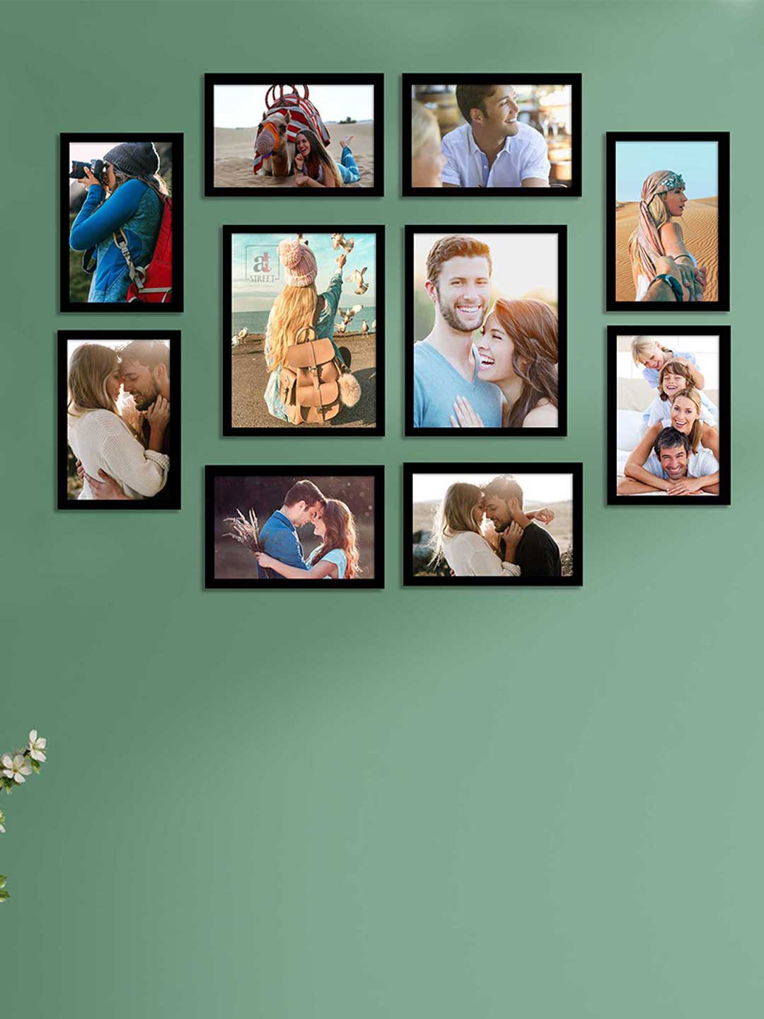 

Art Street Set Of 10 Black Solid Wall Photo Frames