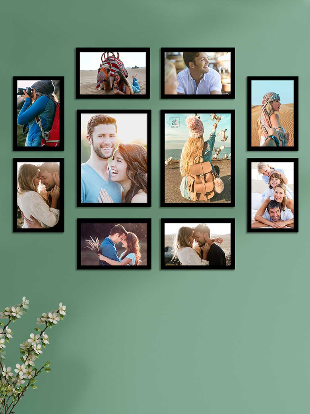 

Art Street Set Of 10 Black Solid Photo Frames