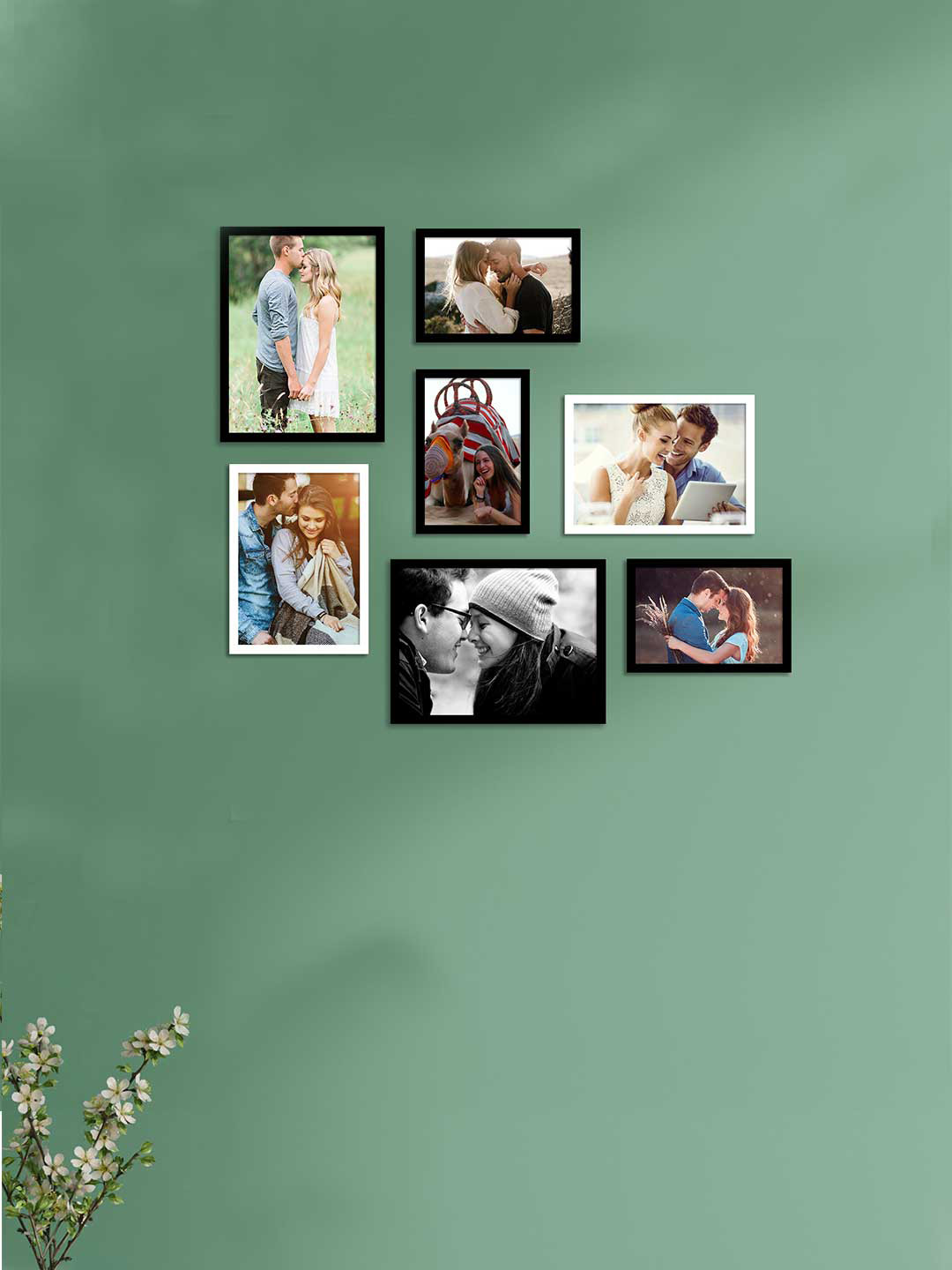 

Art Street Set Of 7 Black & White Solid Photo Frames