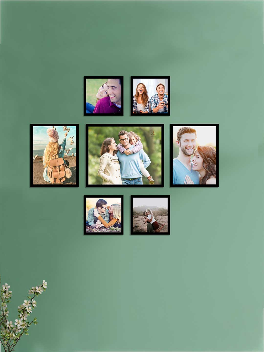 

Art Street Set Of 7 Black Solid Collage Photo Frames