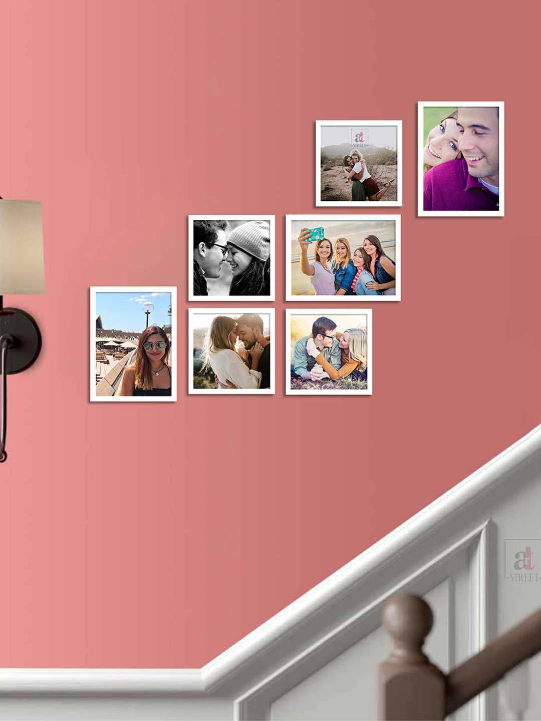 

Art Street Set Of 7 White Solid Photo Frames