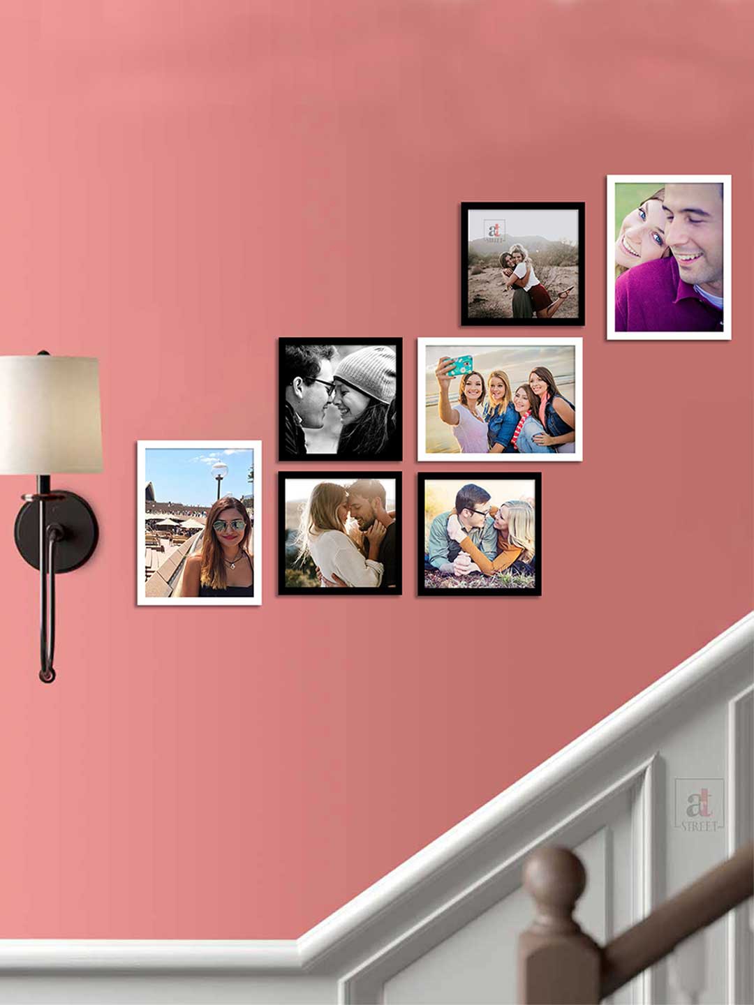 

Art Street Set Of 7 Black & White Solid Wall Photo Frames