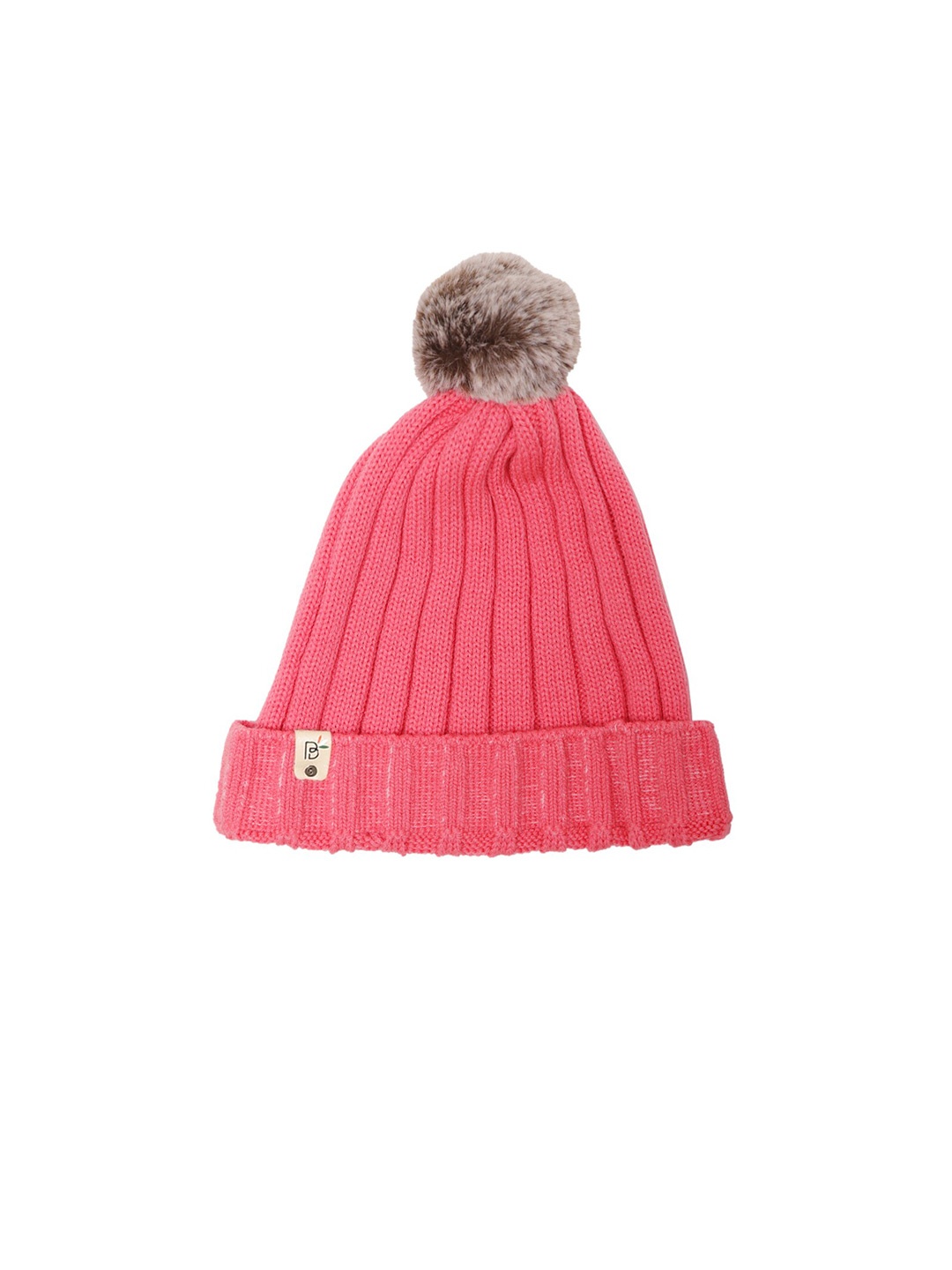 

Bharatasya Women Pink & Grey Beanie