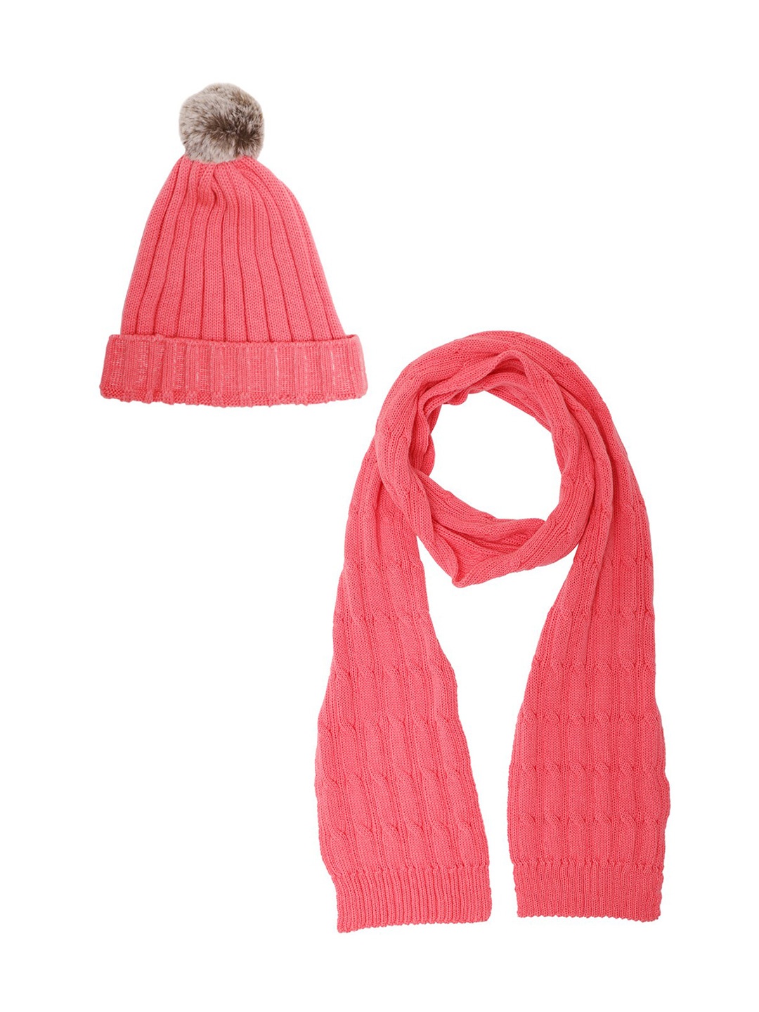

Bharatasya Women Pink & Brown Beanie