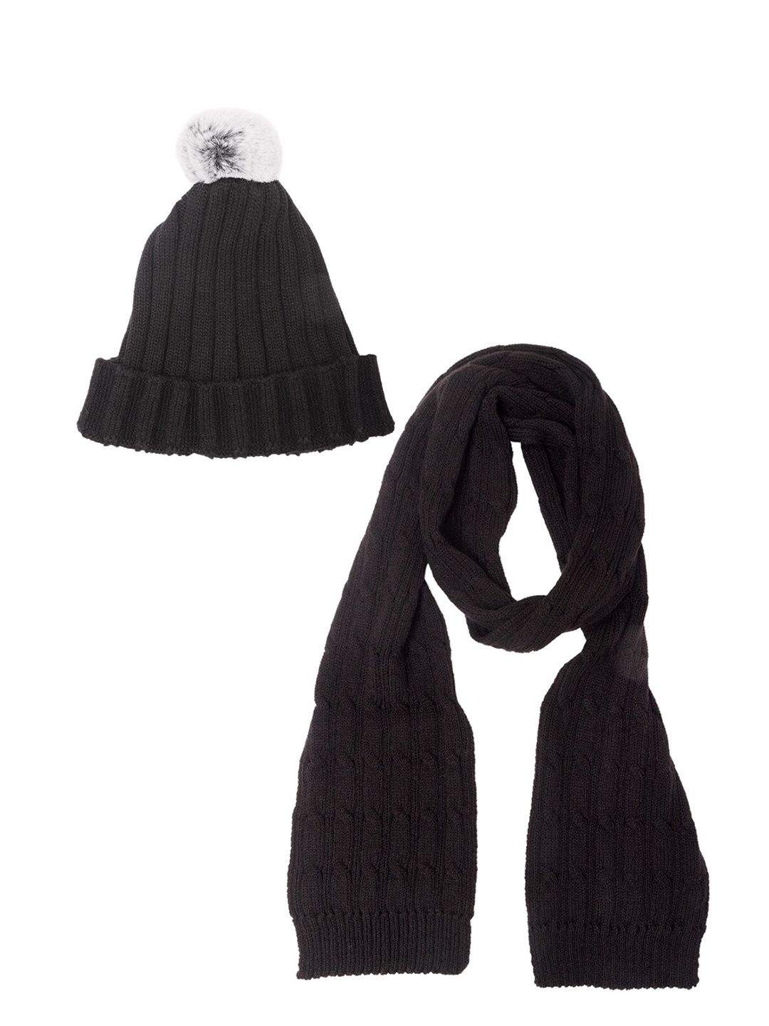 

Bharatasya Women Black & Grey Beanie