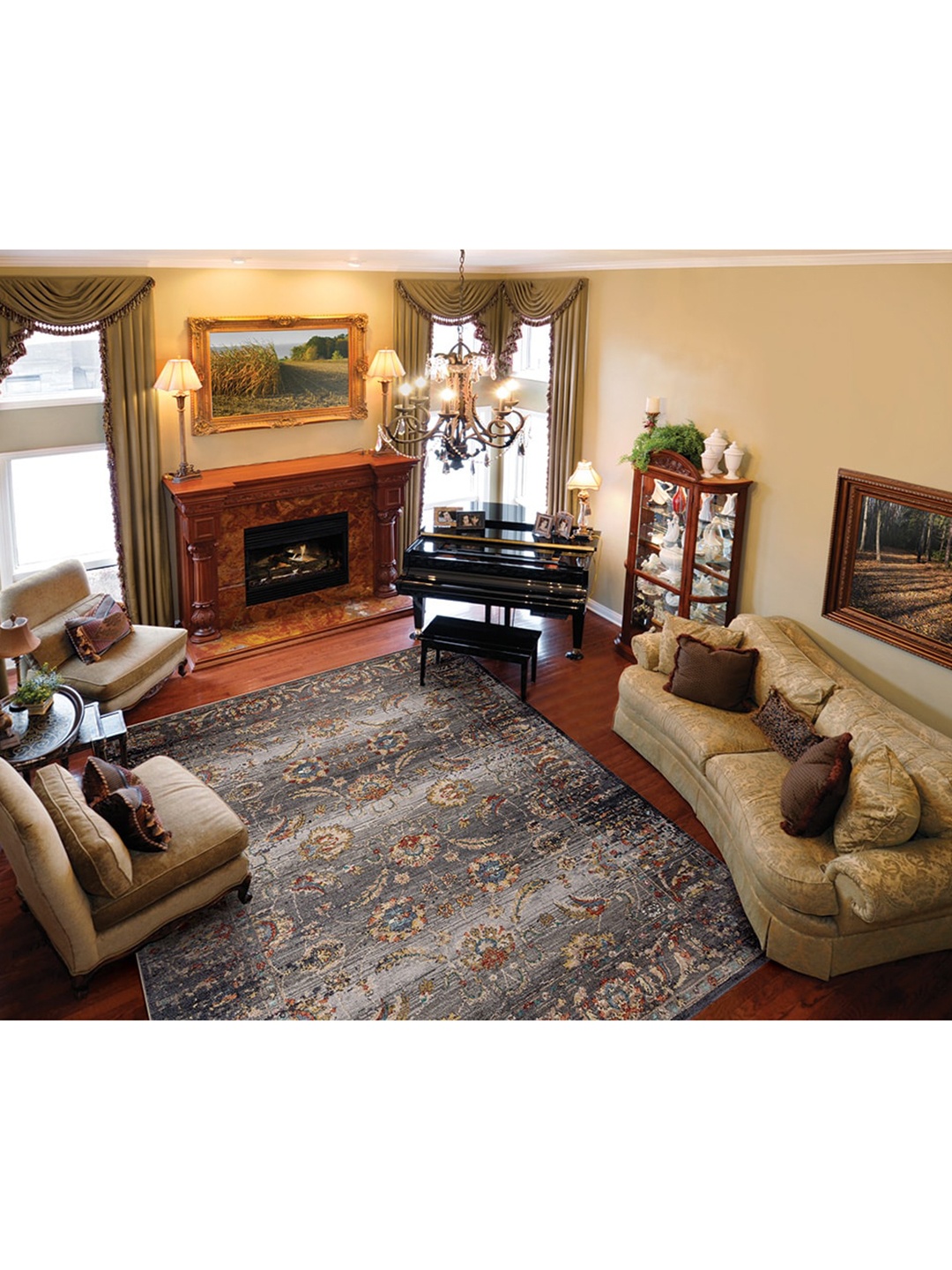 

DDecor Grey Ethnic Motifs Carpet