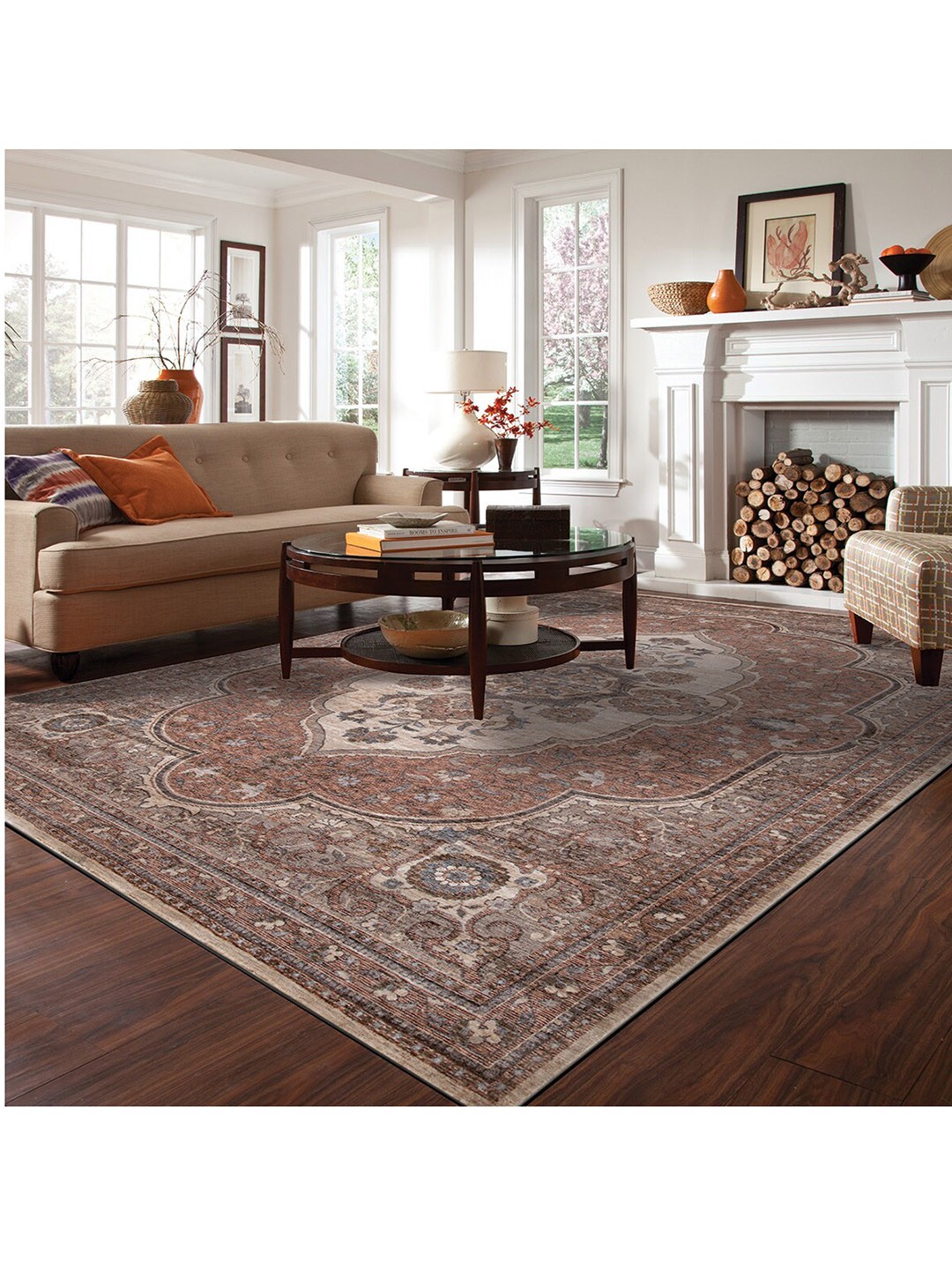 

DDecor Brown Ethnic Motifs Carpets