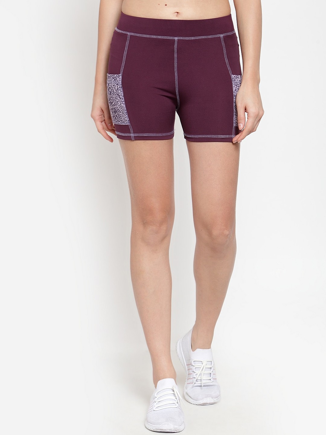 

Boston Club Women Burgundy Skinny Fit Training or Gym Shorts