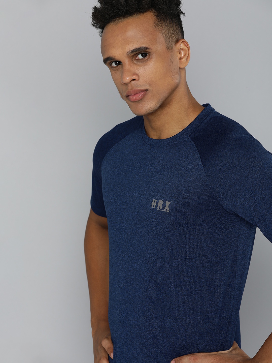 

HRX by Hrithik Roshan Men Navy Blue Running T-shirt