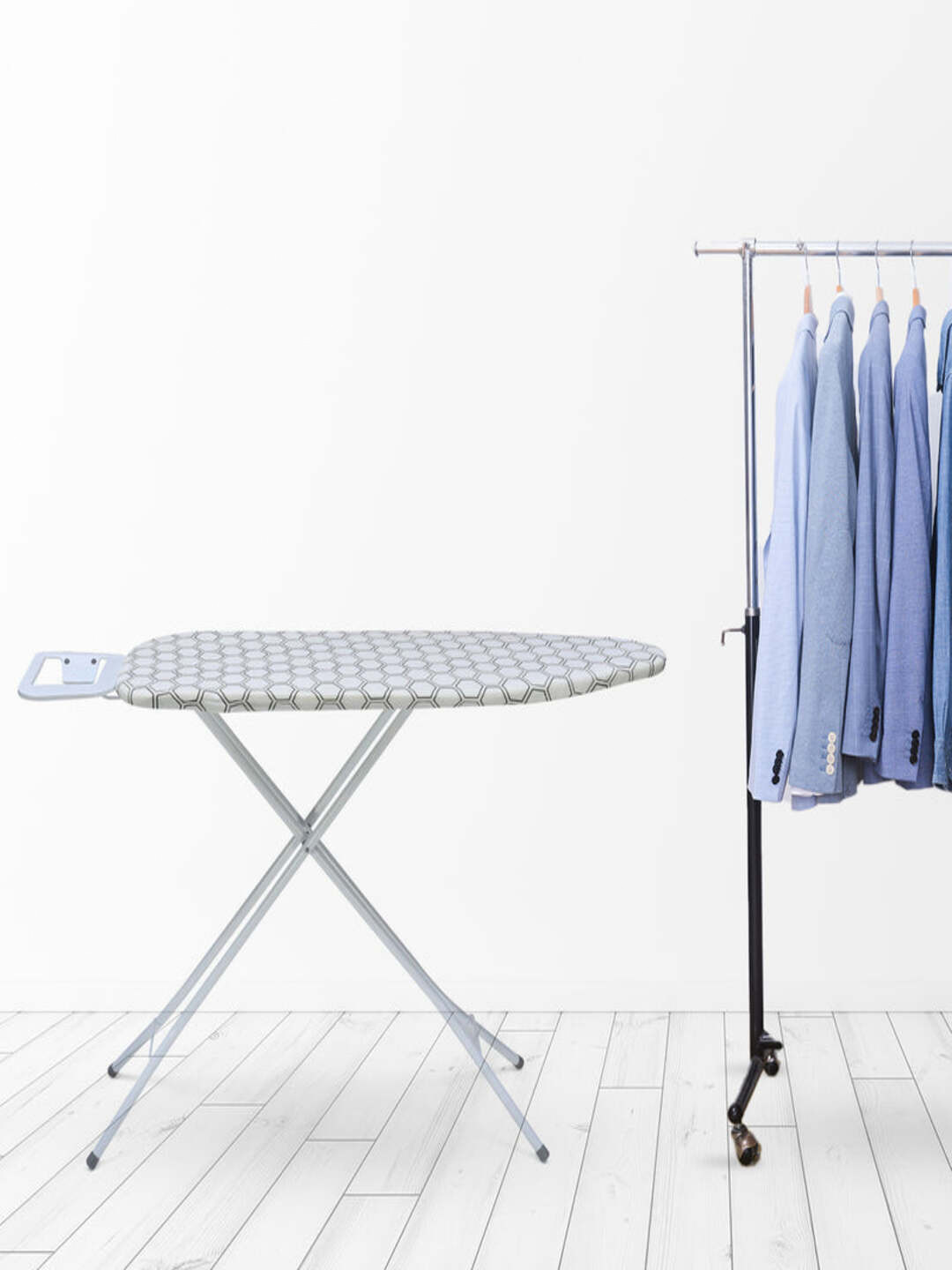 

Athome by Nilkamal Mesh Top Height White Adjustable Ironing Board