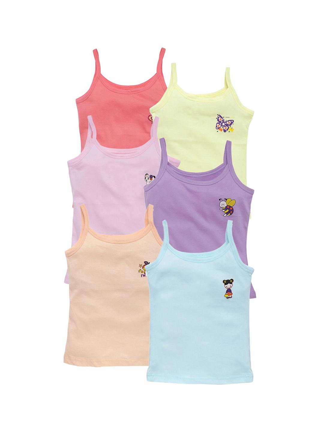 

SAVAGE Girls Pack of 6 Cotton Slips, Multi