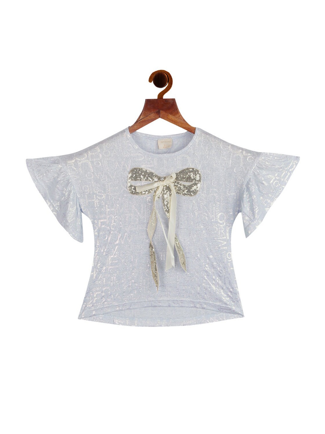 

Tiny Girl Blue Floral Print Cape Crop Top