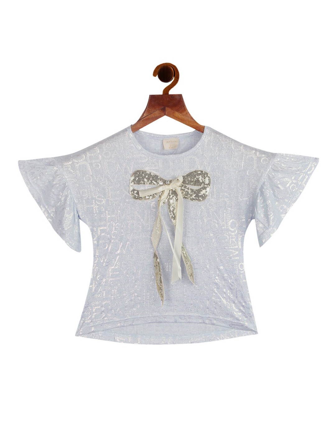 

Tiny Girl Blue Floral Print Cape Crop Top
