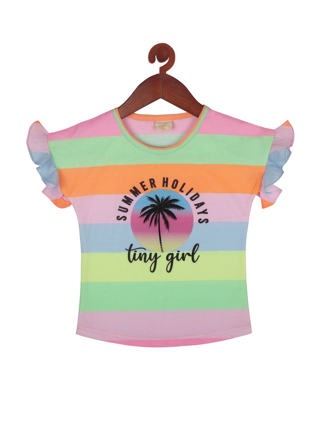 

Tiny Girl Orange Colourblocked Top