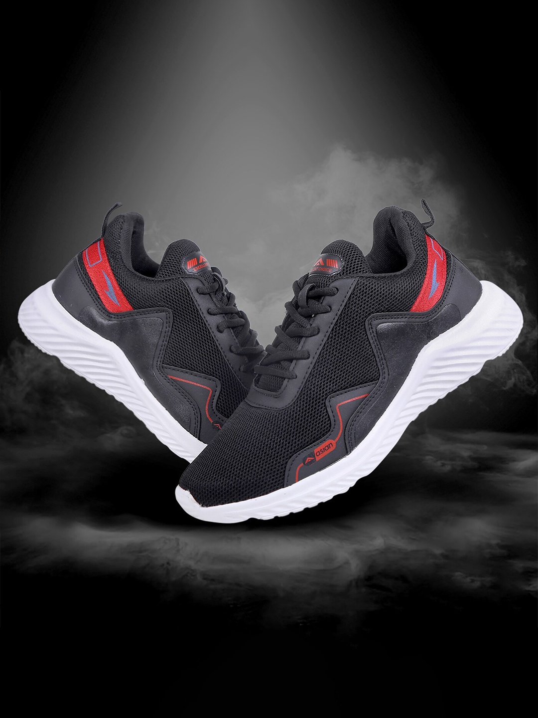 

ASIAN Men Black Mesh Running Shoes