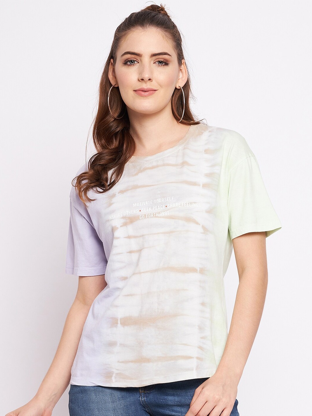 

Octave Women Purple Printed T-shirt