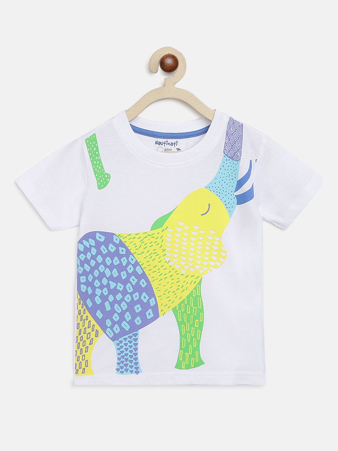 

Nauti Nati Boys Multicoloured Printed Applique T-shirt, Multi