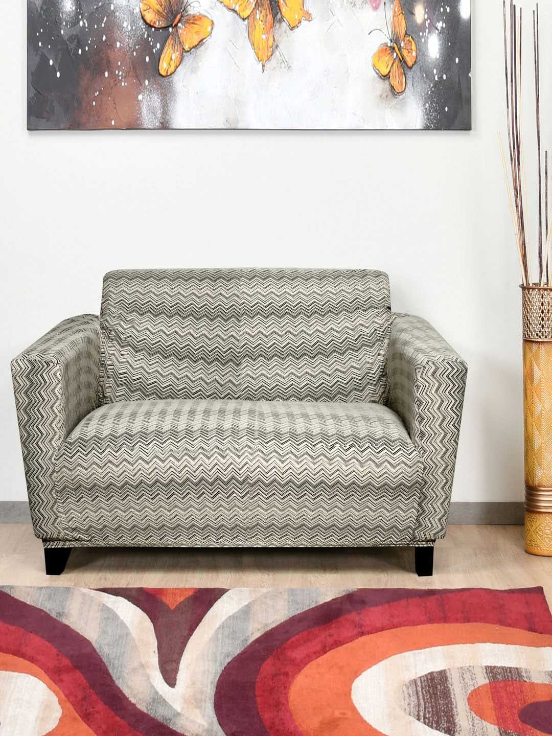 

Athome by Nilkamal White Self Design 2-Seater Sofa Cover