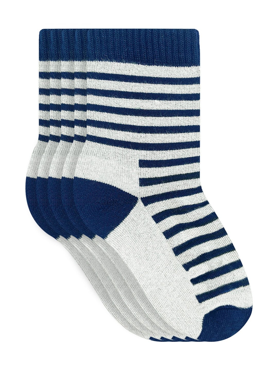 

Heelium Kids Set of 5 Navy Blue Striped Bamboo Calf Length Socks