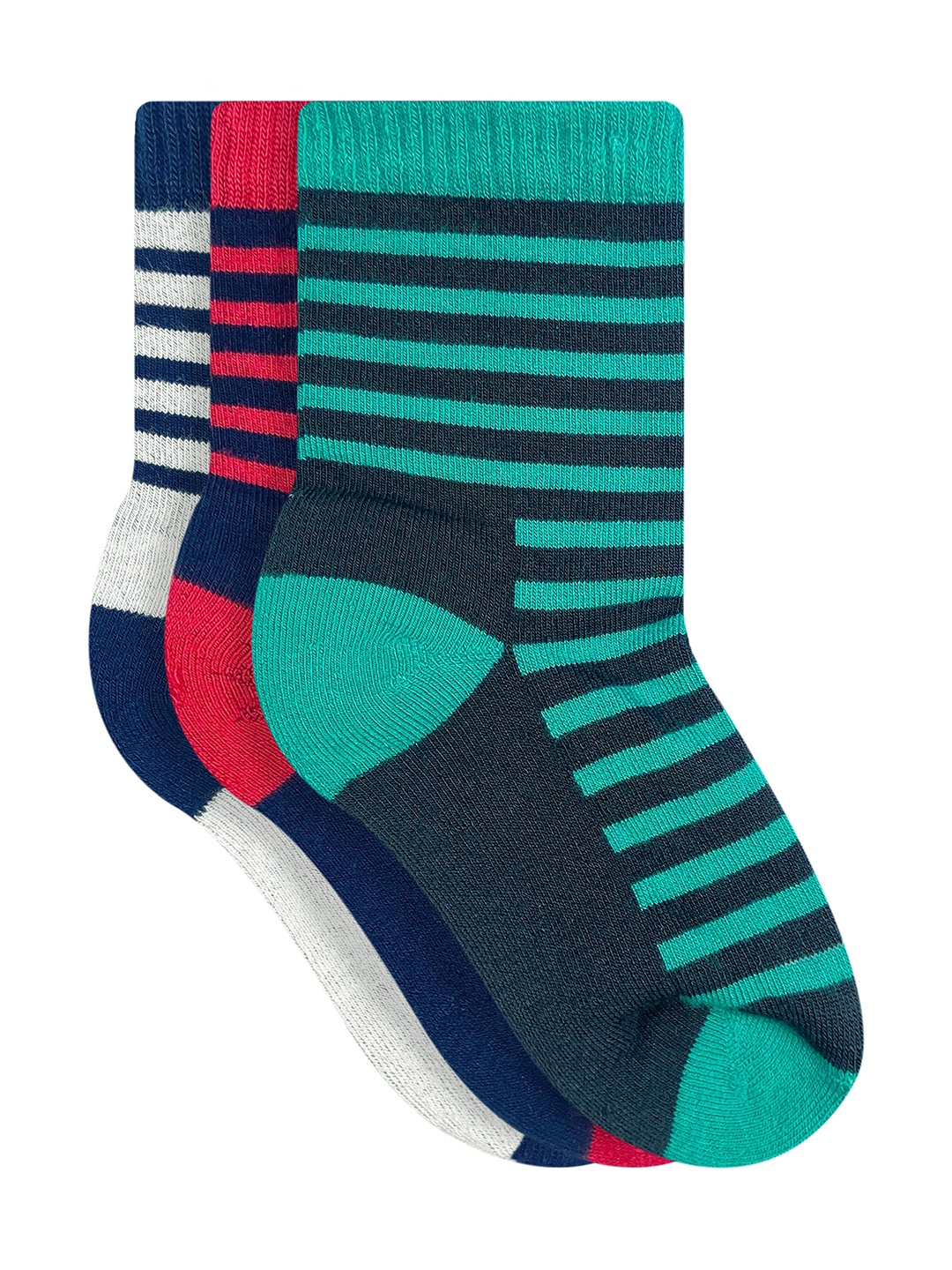 

Heelium Kids Pack of 3 Striped Calf Length Bamboo Socks, Pink