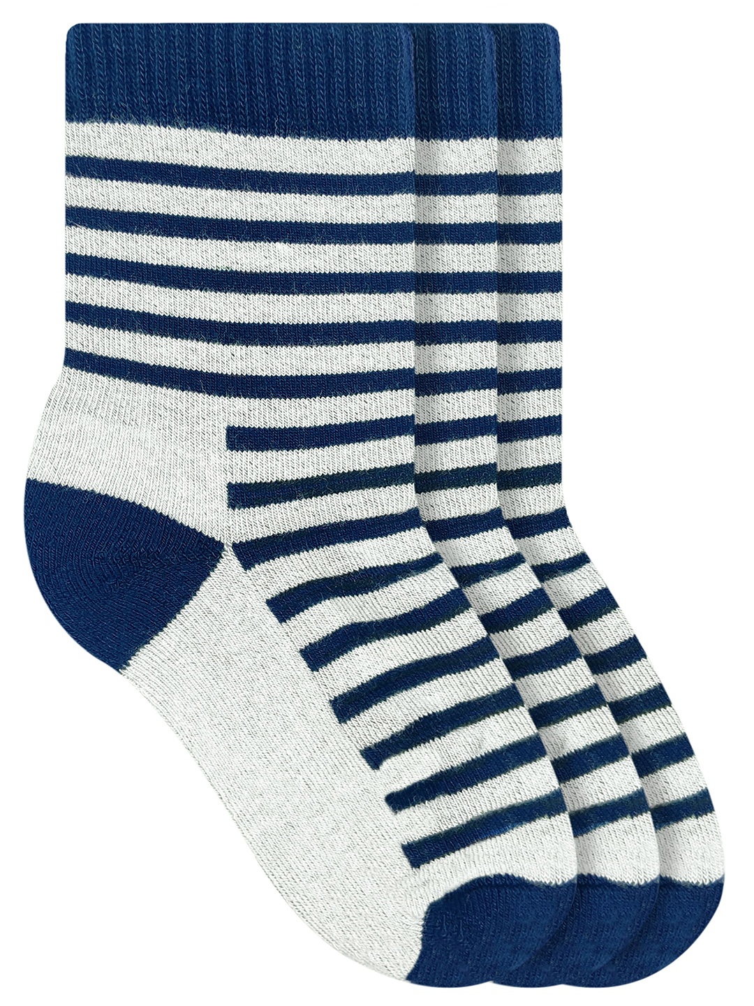 

Heelium Kids Pack Of 2 Striped Calf-Length Socks, Navy blue