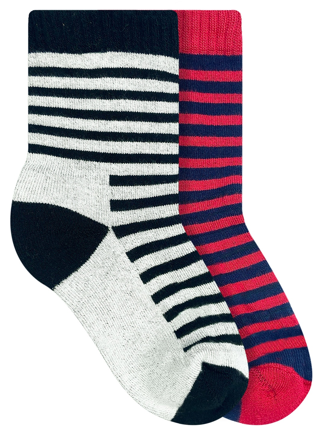 

Heelium Kids Pack 2 of Black & Red Striped Bamboo Calf-Length Socks