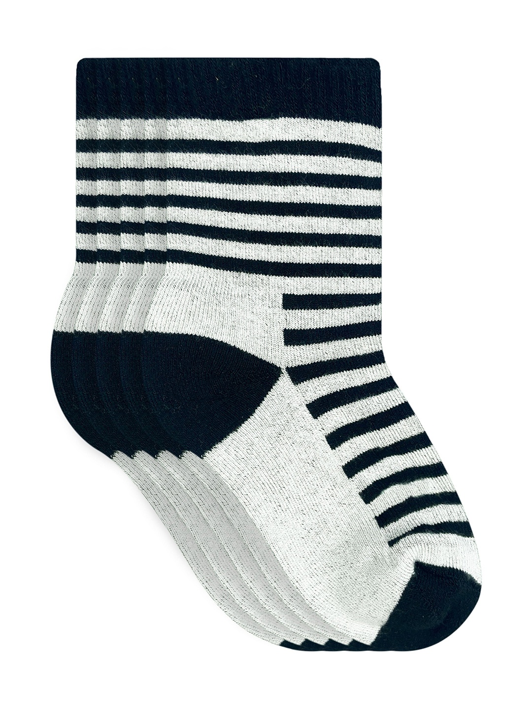 

Heelium Kids Pack Of 2 Black & Grey Striped Calf Length Socks