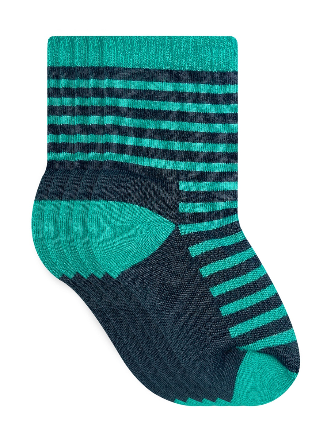 

Heelium Kids Set of 5 Teal Blue & Black Striped Bamboo Calf Length Socks
